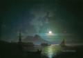 Ivan Aivazovsky the bay of naples at moonlit night vesuvius Seascape